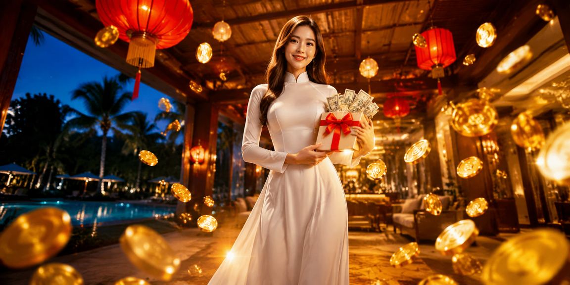 Người phụ nữ mặc áo dài Hội An sử dụng điện thoại để cá cược trực tuyến